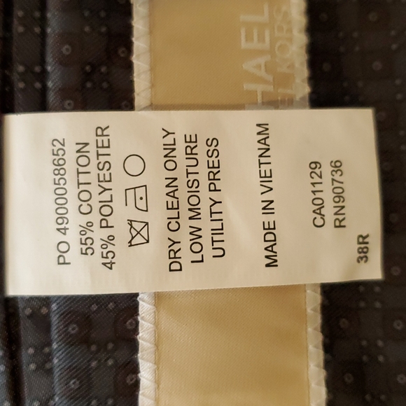 Michael Kors Men's Faux Leather Suede Blazer Size 38 Reg - Picture 4 of 8